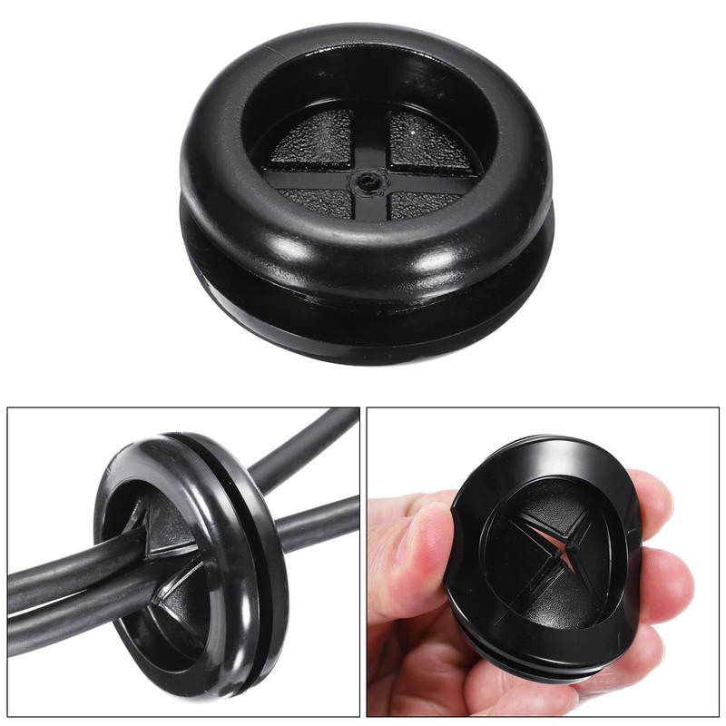 sourcing map Rubber Grommet Round Double-Sided Mount Dia 27 mm