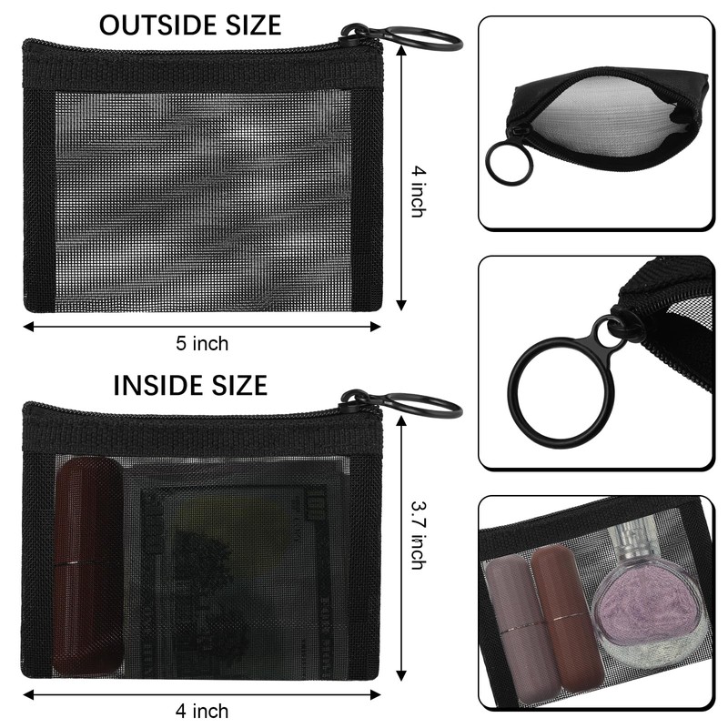 Frienda 10 Pcs Small Mesh Bags with Zipper Mini Zipper