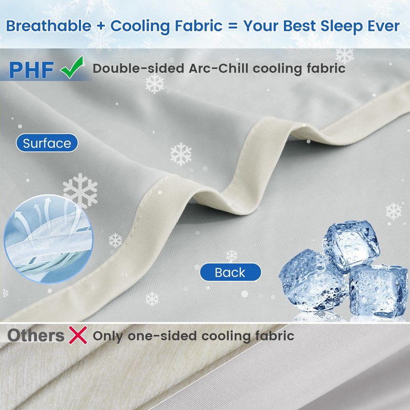 PHF Double Cooling Blanket Single Size for Hot Sleepers, Double