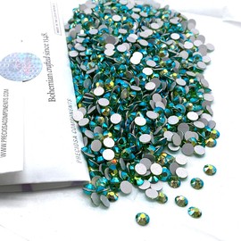 Peridot AB Colors Effect Green Czech Preciosa Maxima ss20 5mm Flatbacks 144 Pieces 20ss No Hotfix Round Rhinestones DIY Bling Deco Nail Arts