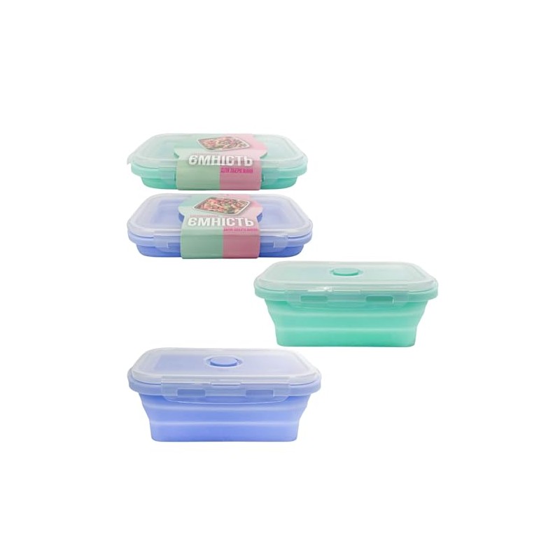 Collapsible Silicone Food Storage Container with Lid, Meal Prep Containers