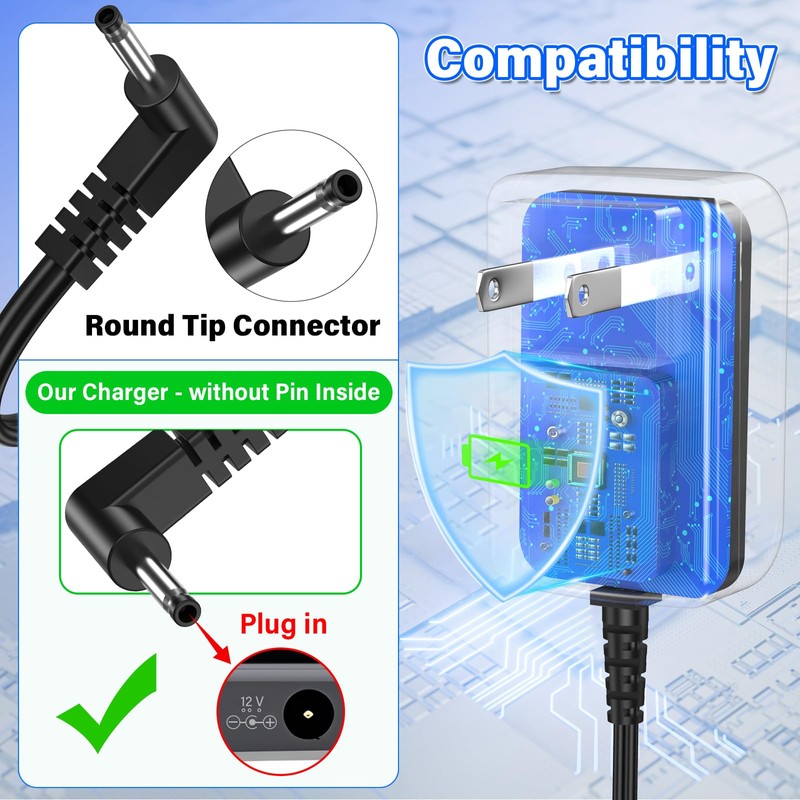 12V Laptop Charger Replacement Compatible with BMAX MaxBook Computer
