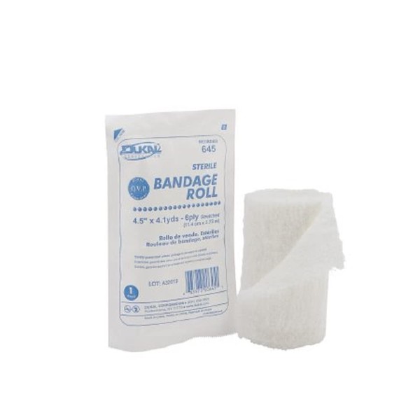 Gauze Bandage Roll, 6-Ply Cotton, 4.5" x 4.1 yrds
