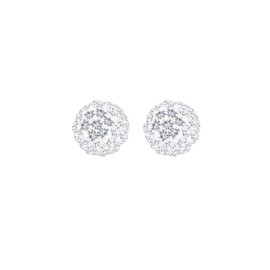 Elli Women's Stud Earrings Ball Elegant with Crystals in 925 Sterling Silver, Facet cut, Crystal