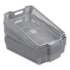 Readsky Grey Flat Plastic Storage Baskets Stackable, 38.5cm x 28cm