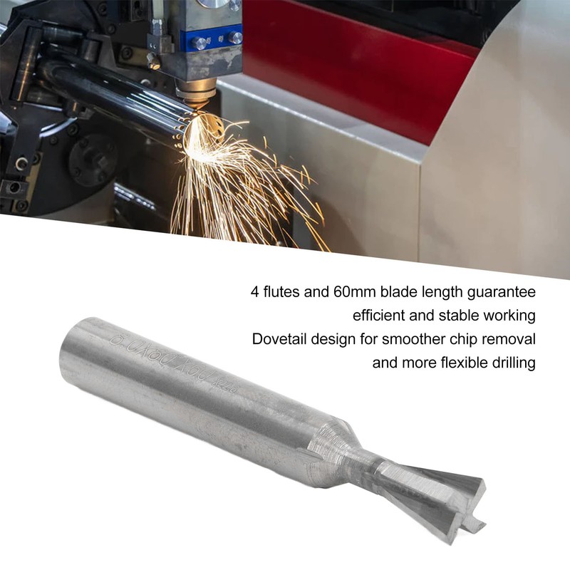 Milling Cutter Dovetail Bit End Mill Universal Shank Carbide 4