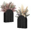 2 Pack Black Wooden Wall Vase for Pampas Grass and