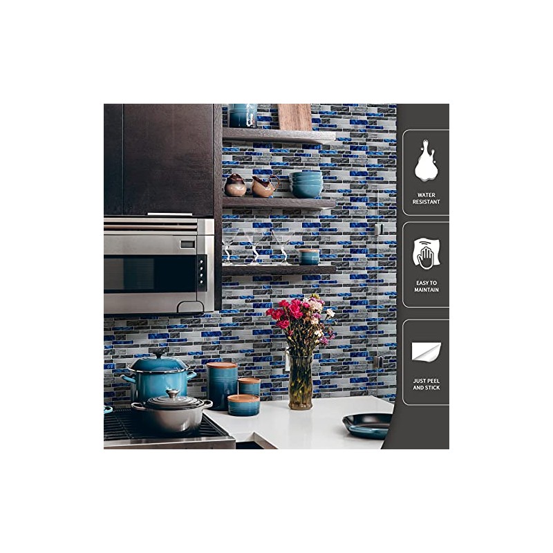 Art3d 10-Sheet Premium Self-Adhesive Kitchen Backsplash Tiles in Marble,30 *