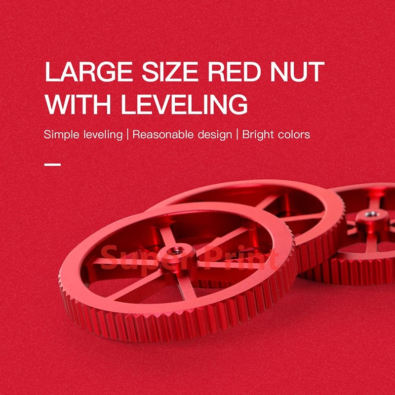 Super Print Heatbed Leveling Kit, 4PCS Hand Twist Leveling Nut,4PCS