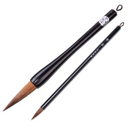 Calligraphy Brush, For Beginning Calligraphy, Large Writing Brush, For Large Articles, Brown Hair, Wood Axis (Thick No. 6 & Fine Brush)