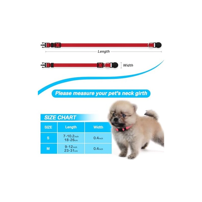 LAFAYI - Collar de perro para cachorro, 18 unidades, ajustable,