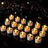 Kittmip 18 Pieces Solar Tea Lights LED Flameless Solar Candles