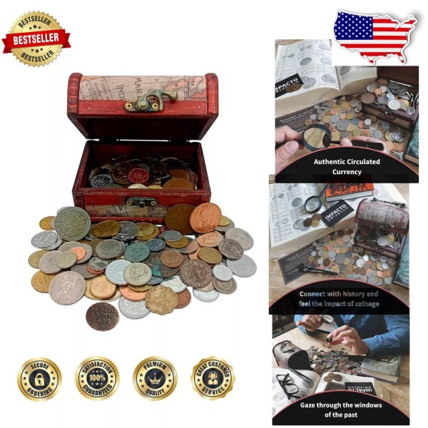 Treasure Chest of Rare Coins: 1Lb Antique Collectors Set with