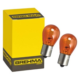 Brehma 90333 Set of 2 PY21W Indicator Lamps Orange Ball Lamp BAU15S 21 W 12 V