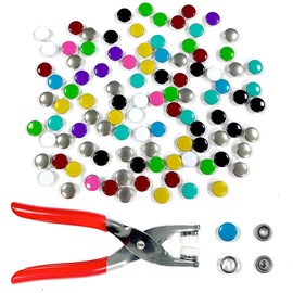 NILLOS Snap Fasteners Tool Kit, 400 PCS Metal Snap Buttons with Punch Hole Pliers for Sewing, Clothing, Crafting, DIY Crafts (Multicolor)
