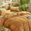 Pureant Pumpkin Comforter Set Queen Burnt Orange Velvet Bedding Comforters