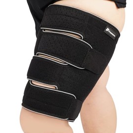Plus Size Thigh Compression Wrap for Lymphedema & Swelling Relief, Adjustable Thigh Sleeve for Circulation & Muscle Recovery, Support for Men and Women (Short, XL)