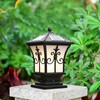 Metal Solar Post Lights Outdoor, LED Post Light Yard Driveway