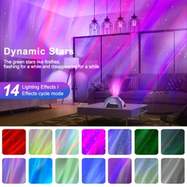 CIMELR Northern Lights Aurora Projector,Star Projector Music Bluetooth Speaker and White Noise,Star Projector Galaxy Light with Remote Control,Night Light Projector for Home Decor Bedroom（Grey）