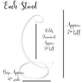 Banberry Designs White Metal Round Base Ornament Stand Display Holder 7 Inches  - #1467-7