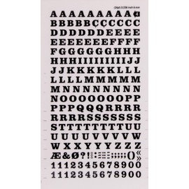 Transferable Letters and Numbers, Black