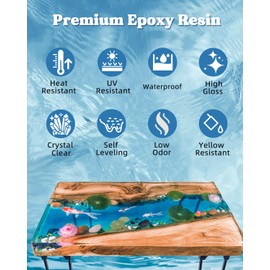 LET'S RESIN EPOXY RESIN 1 Gallon High Viscosity Resin for Table Top,2 Part Epoxy for Tumblers,Crystal Clear Thick Resin Kit with High Gloss Finish for Countertop,River Table