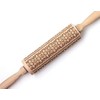 Snowflake Fair Isle Pattern Wooden Embossing Rolling Pin Engraved Fondant