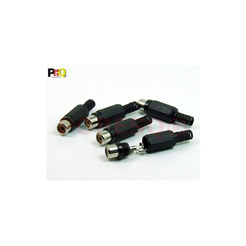 POPESQ® 5 Stk. x RCA Cinch Buchse 1 polig Schwarz