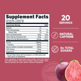 Nutricost Energy Complex Stickpack (20 Servings) Passionfruit Guava Flavored - Gluten-Free + Non-GMO
