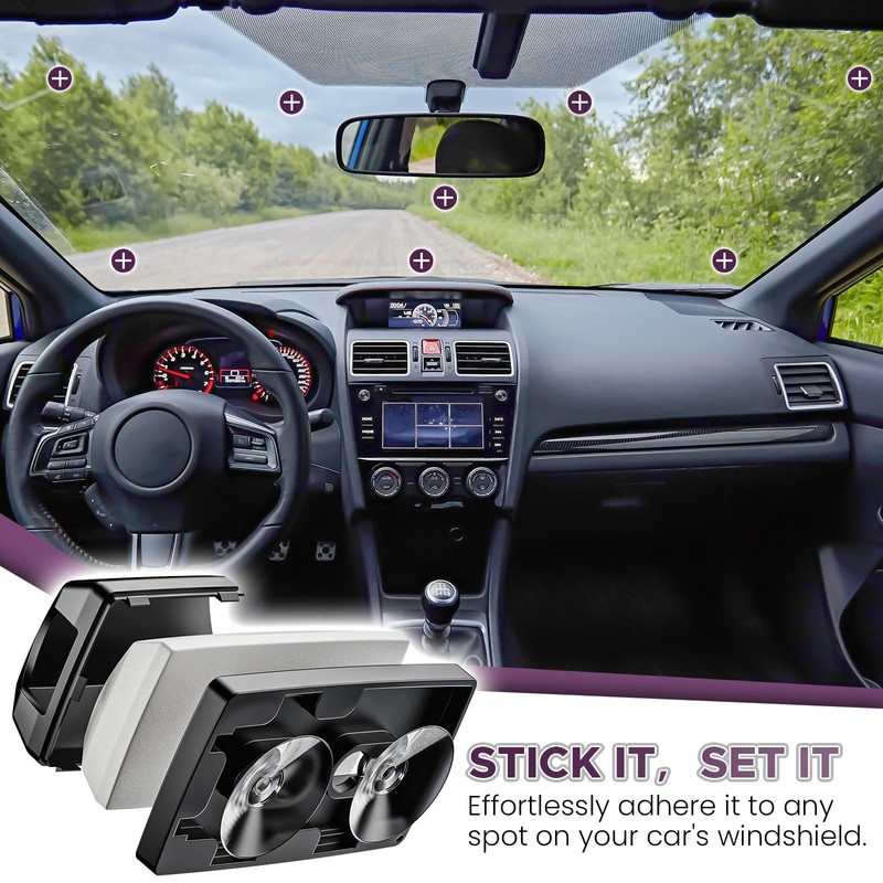 LiftRemote EZ Pass Holder for Windshield with Suction Cups, Toll