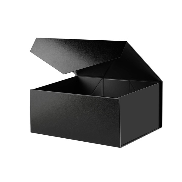 BLK&WH Gift Box 9x6.5x3.8 Inches, Black Gift Box, Groomsman Box,