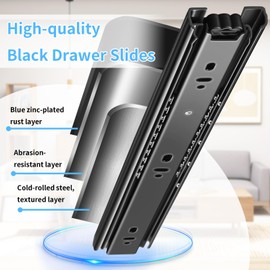 VAGUDE Drawer Slides 1 Pair Full Extension 10 12 14 16 18 20 22 24 inch Side Mount Rails Dresser Cabinet Bracket Replacement Ball Bearing Tracks Guide Metal Runner 100 LB (Basic-1 Pair, 10 Inch)