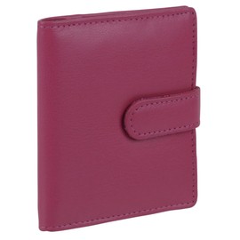 Oakridge Leather Unisex RFID Protected Credit Card Holder - Fushia