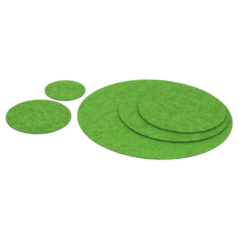 Round Place Mat Felt Coaster in 35 cm, Apple Green