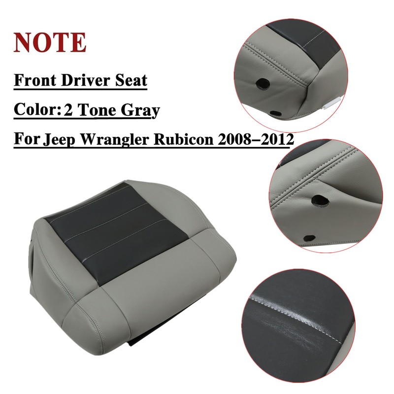 NLQR Driver & Passenger Side Bottom Replacement Seat Cover Leather