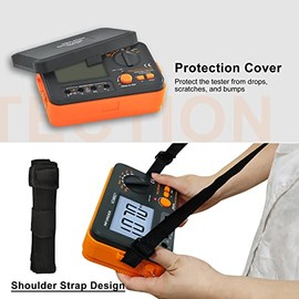 Probador digital de resistencia de aislamiento, medidor de megohmios YF-VC60B+, probador de voltaje 250/500/1000V, medidor de megohmios con visualización LCD de retroiluminación, retención de datos