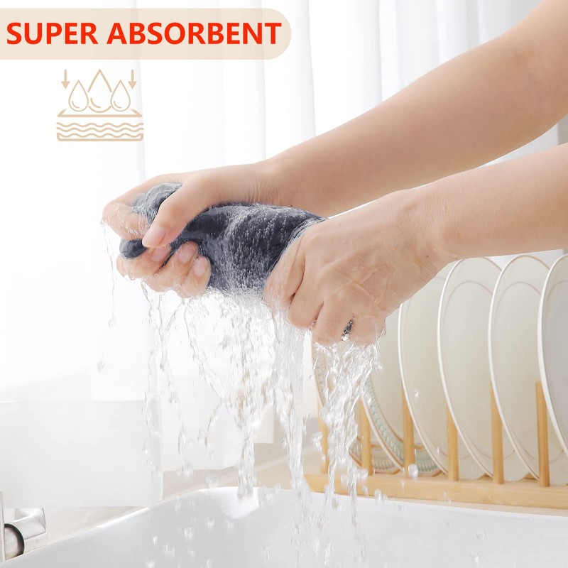 Moosfor 100% Cotton Kitchen Cleaning Cloths, Highly Absorbent Soft Dish