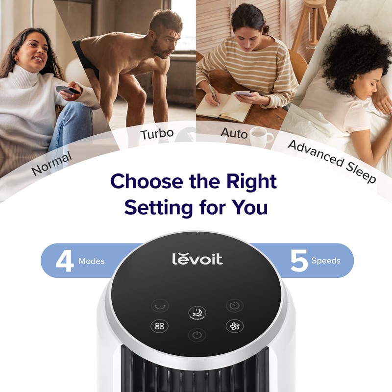 LEVOIT Tower Fan for Bedroom, 90° Oscillating Standing Fan with