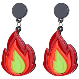 WRITWAA Extravagant Flame Earrings for Women, Creative Acrylic Fire Shape Dangle Earrings, Lightweight and Comfortable, Perfect for Parties and Everyday Use, Acrylic, No Gemstone