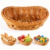 Small Poly Wicker Woven Bread Basket, Plastic Wicker Serving Basket