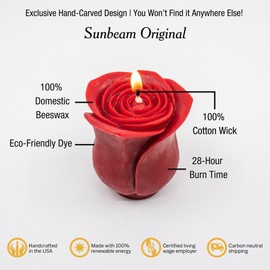 SUNBEAM CANDLES Petite Rose Beeswax Candle, 1 EA
