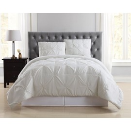 Truly Soft Everyday DCS1969IVFQ-18 Pleated Duvet Set, Ivory, Full/Queen