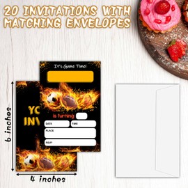 valucise Sports Birthday Invitations For Boys, All-Star Birthday Party Invitations, Sports Fill In Invitation Cards, Boys Sports Party Favor Supplies (20 Invites With 20 Envelopes) -A21