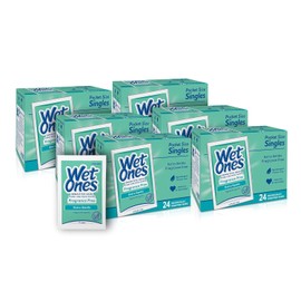 Wet Ones Unscented Hand and Face Wipes - 24 Count, 6 Pack