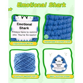 JELUTAR Crochet Shark Positive Animal Gifts - Cute Shark with Inspirational Support Card Mothers Fathers Day Birthday Gifts for Friends Mom Dad Women Men Sister Brother - Emotional Pickle Duck Turtle