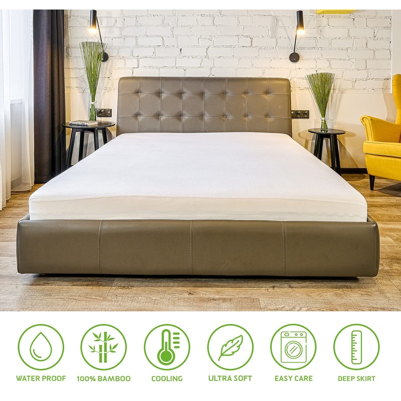 Bamboo Mattress Protector and Waterproof Breathable Mattress Protector Deep Cooling