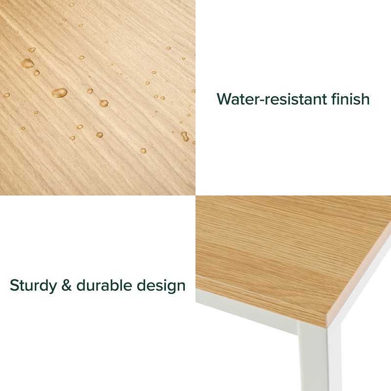 Zinus Jennifer 55 Inch White Frame Desk/Computer Workstation/Office Desk/Dining Table/Easy