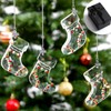 Beeveer 4 Pcs 2024 Christmas Stocking Crystal Ornaments Clear Faceted