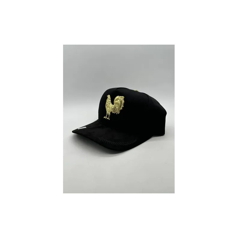 Gorra Big Boss // Puestos Quince Negra Gallo Dorado