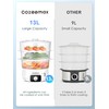 Cozeemax 3 Tier Electric Food Steamer for Cooking, 13.7QT Vegetable